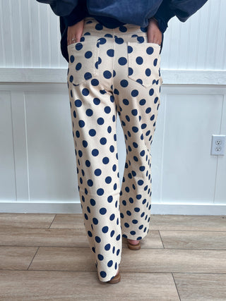 Scout Polka Dot Print Cotton Twill Wide Straight Leg Pants-Pants-Mittoshop-bottoms,FD 08/26/26,NewArrival-The Twisted Chandelier