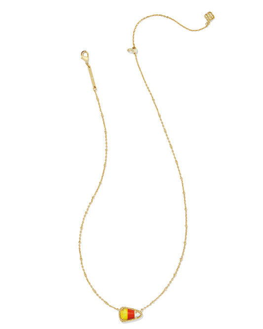Kendra Scott Candy Corn Short Pendant Necklace Gold Candy Corn Magnesite-Necklaces-Kendra Scott-CR 09/05/24,FD 09/10/24,N00721GLD-The Twisted Chandelier