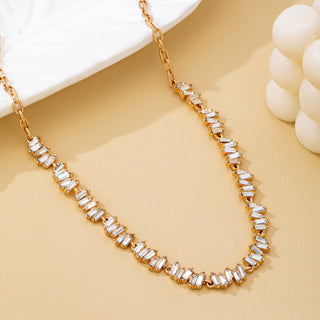 Jagged Pattern Baguette Crystal Necklace | 80N92964-JOSSLYN by wall to wall-The Twisted Chandelier