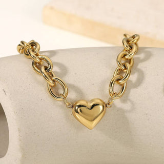 18K Stainless Steel Tarnish Free Heart Necklace-Necklace-JOSSLYN by wall to wall-40NK351-The Twisted Chandelier