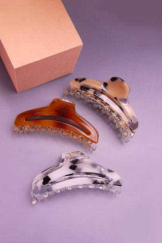 Marbled Curved Hair Claw Clips-Hair Claws & Clips-JOSSLYN by wall to wall-40H452-The Twisted Chandelier