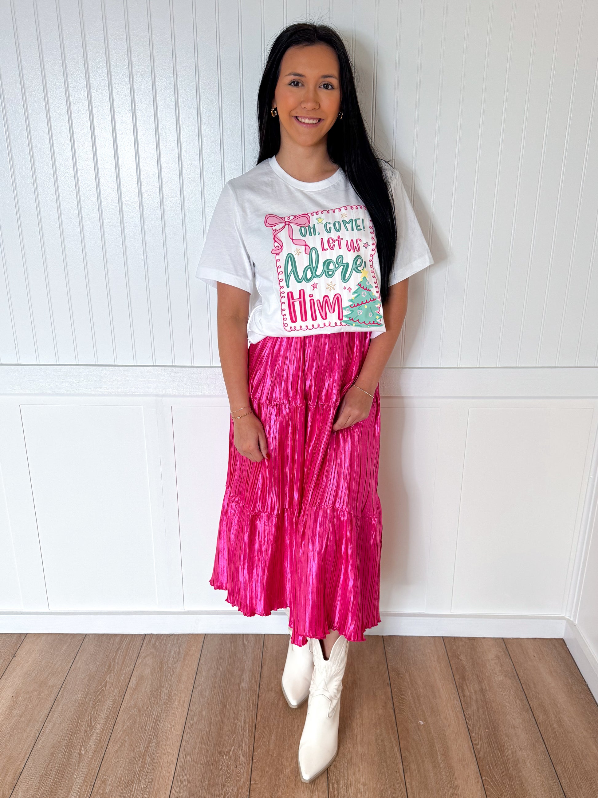 Kendall Pleated Skirt - Pink-Dresses-Southern Grace Wholesale-06/24/25,1st md,BIN A5,DJR,FD 01/07/25-The Twisted Chandelier