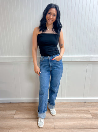 Catherine Cotton Tube Top w/ Built in Bra - Black-Tube Top-Zenana-BIN D4,FD 03/13/26,GT-3014,Tops Collection-The Twisted Chandelier