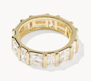Kendra Scott Jamie Band Ring Gold White Cz 8-Kendra Scott-R1319GLD-The Twisted Chandelier