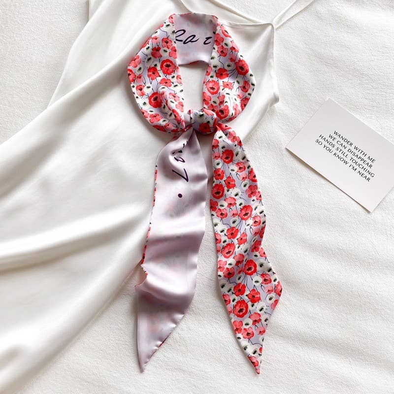 Soft Silky Skinny Twilly Scarf Necklace Wrap-JOSSLYN by wall to wall-The Twisted Chandelier