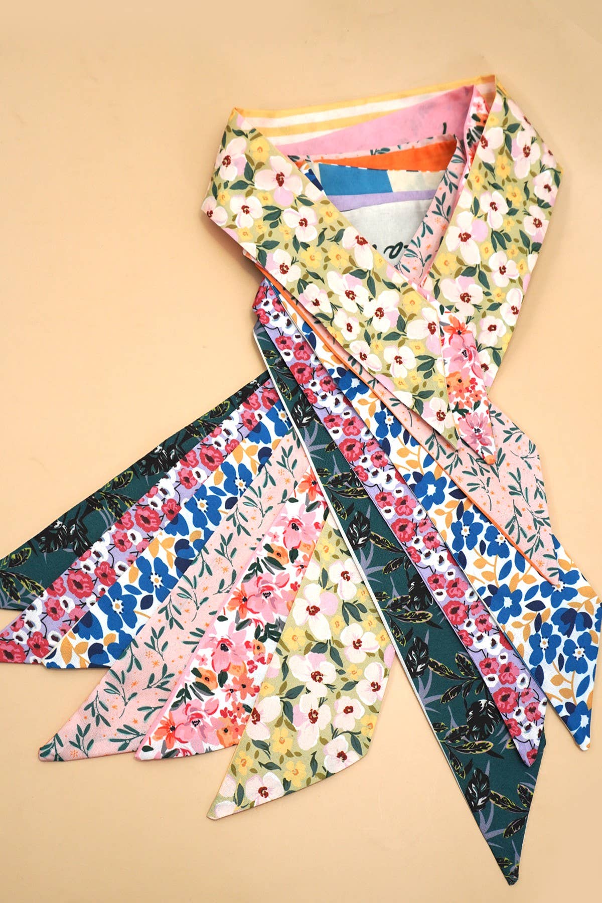 Soft Silky Skinny Twilly Scarf Necklace Wrap-JOSSLYN by wall to wall-The Twisted Chandelier