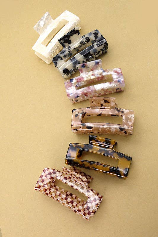 Rectangle Cellulose Hair Claw Clip-JOSSLYN by wall to wall-The Twisted Chandelier