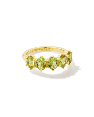 Kendra Scott Cailin Crystal Band Ring Gold Lt Green Crystal Size 6-Rings-Kendra Scott-R1313GLD-The Twisted Chandelier