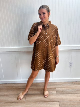 Dallas Polka Dot Denim Shirt Dress-Dress-Sewn and Seen-DJR,Fall Favorites,FD 08/26/26,NewArrival-The Twisted Chandelier
