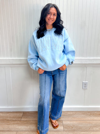 Rory Lulu Mac Sweatshirt - Light Blue-Top-Girlie Girl Originals-FD 09/16/26,NewArrival,Tops Collection-The Twisted Chandelier