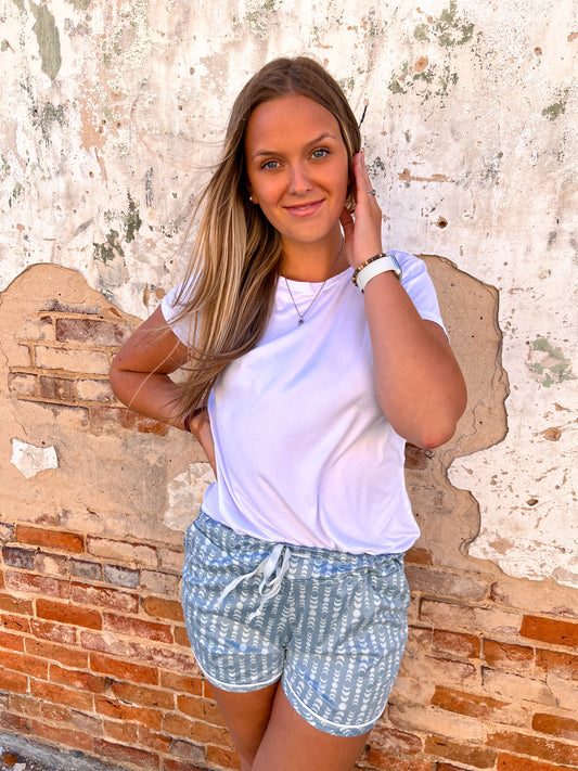 Hello Mello Dream Tee - White-Loungewear-HELLO MELLO-05/15/24,1st md-The Twisted Chandelier
