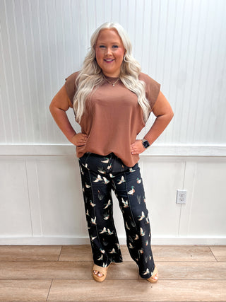 Cora Solid Round Neck Cap Sleeve Plus Top - Mocha-Top-ENTRO-Fall Favorites,FD 07/18/26,NewArrival,Tops Collection-The Twisted Chandelier