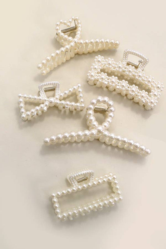 Pearl Hair Claw Clips-JOSSLYN by wall to wall-The Twisted Chandelier