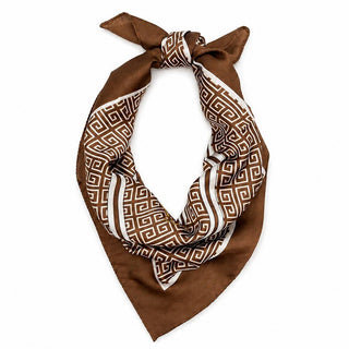 Geometric Print Silk Satin Shawl Scarf | 40SC733-JOSSLYN by wall to wall-The Twisted Chandelier