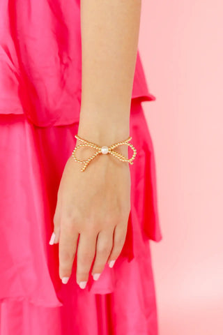 Beaded Blondes Gold Bow Bracelet-Beaded Blondes-The Twisted Chandelier