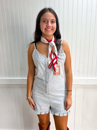 Lila Polka Dot Ruffle Hem Romper-Romper-Papermoon-08/17/26,DJR,FD 07/02/26,OGP 52.95-The Twisted Chandelier
