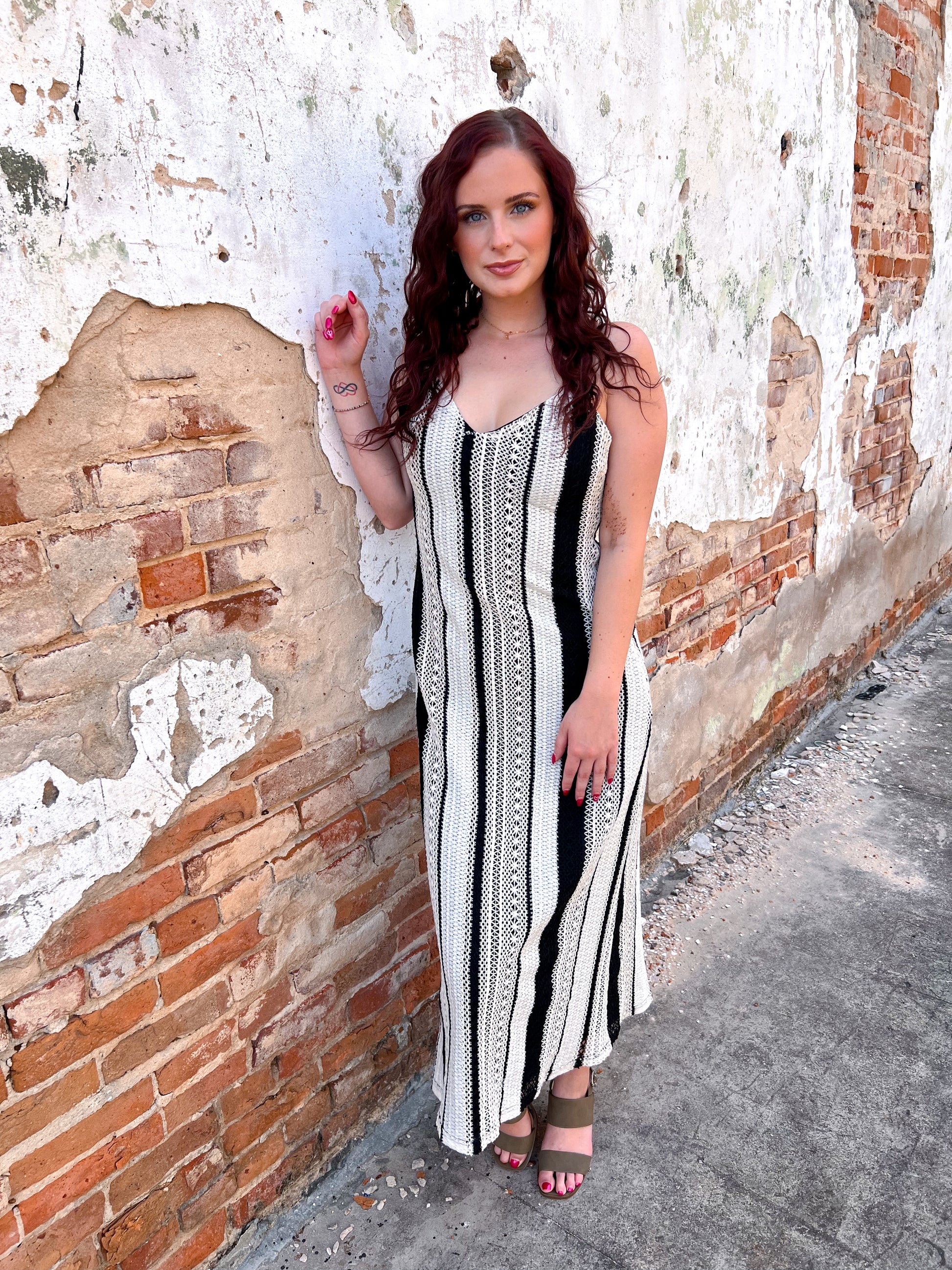 Carmen Stripe Crochet Cami Maxi Dress With Open Back-Dress-idem ditto-Bin B3,DJR,FD 05/27/25-The Twisted Chandelier