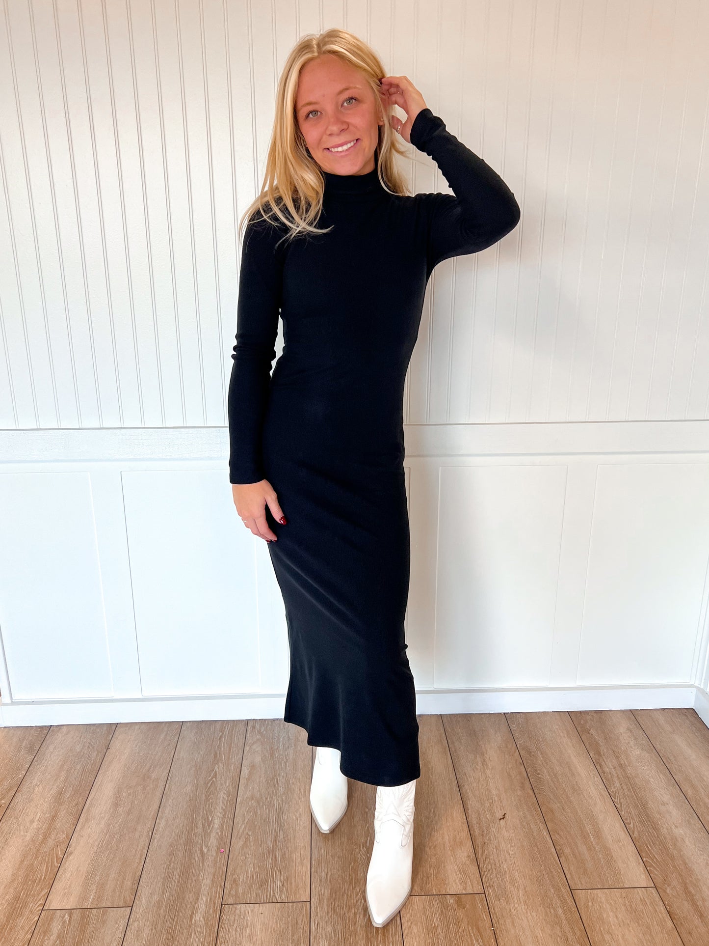 Layla Long Sleeve Turtle Neck Brushed Rib Long Dress-Active Basic | Active USA-02/10/26,03/02/26,DJR,FD 12/08/25,OGP 59.99-The Twisted Chandelier