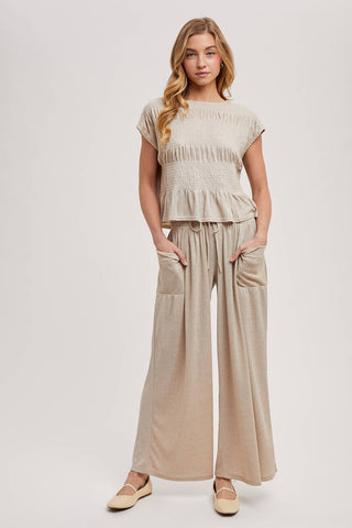 Bellamy Relaxed Knit Smocked Top and Wide Pants Set-Outfit Sets-Bluivy-Fall Favorites,NewArrival-Small-The Twisted Chandelier