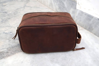 Buffalo Leather Toiletry Bag – Dopp Kit for Shaving & Travel-Billion Brothers-Men's-The Twisted Chandelier