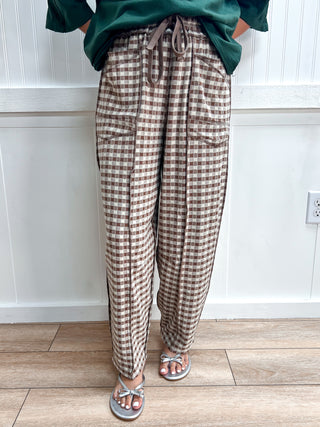 Nola Soft Brushed Check Barrel Fit Utility Knit Pants-Pants-Anniewear-bottoms,Fall Favorites,FD 08/31/26,NewArrival-The Twisted Chandelier