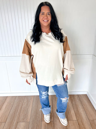 Tate Color Block Oversized Pullover - Plus-Oddi-FD 10/28/25,OGP 57.50,Tops Collection,Winter bin-The Twisted Chandelier