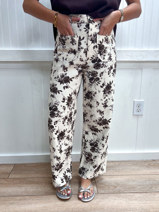 Rue Floral Print Pants-Pants-ENTRO-bottoms,Fall Favorites,FD 09/08/26,NewArrival-The Twisted Chandelier