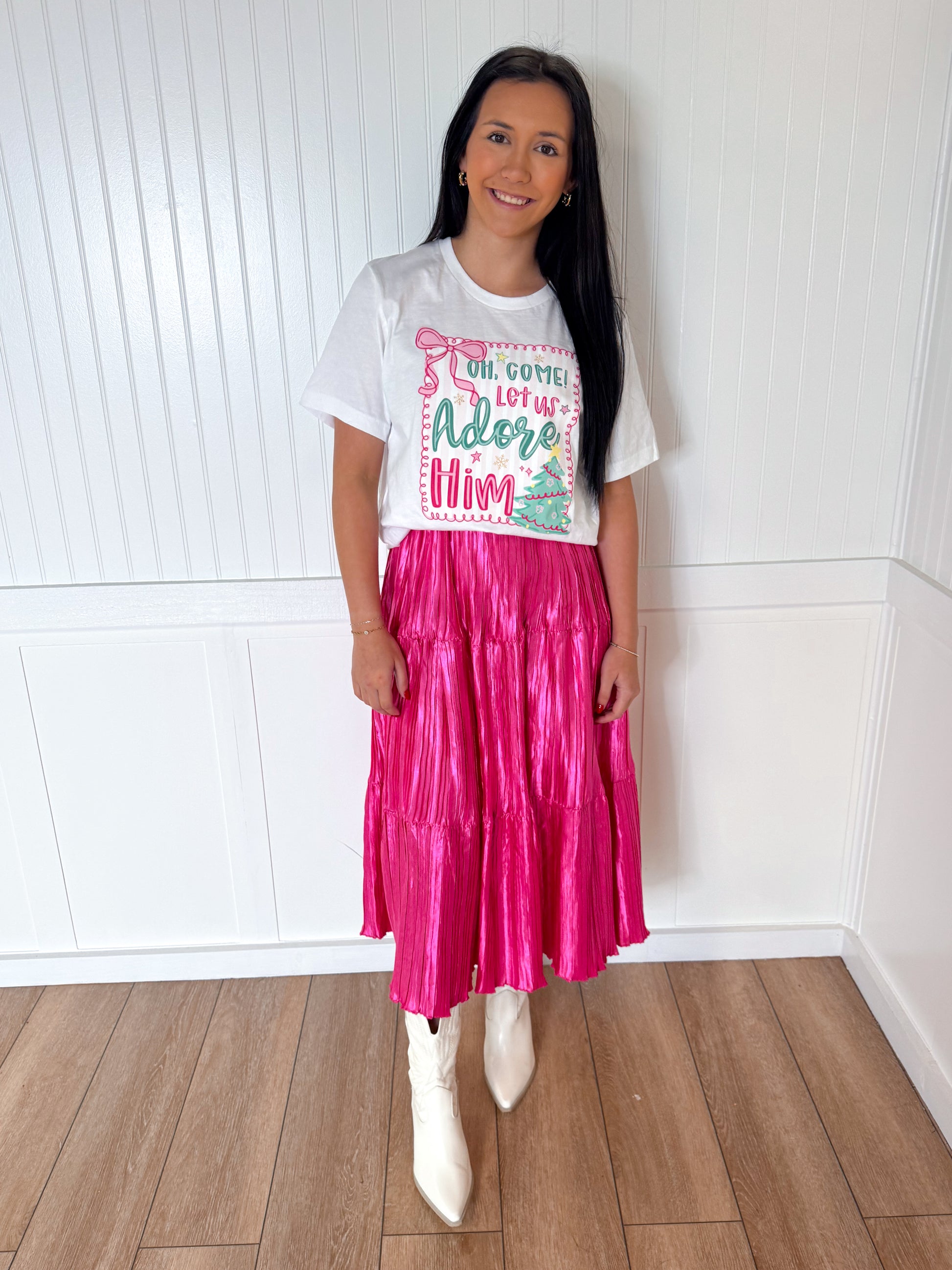 Kendall Pleated Skirt - Pink-Dresses-Southern Grace Wholesale-06/24/25,1st md,BIN A5,DJR,FD 01/07/25-The Twisted Chandelier