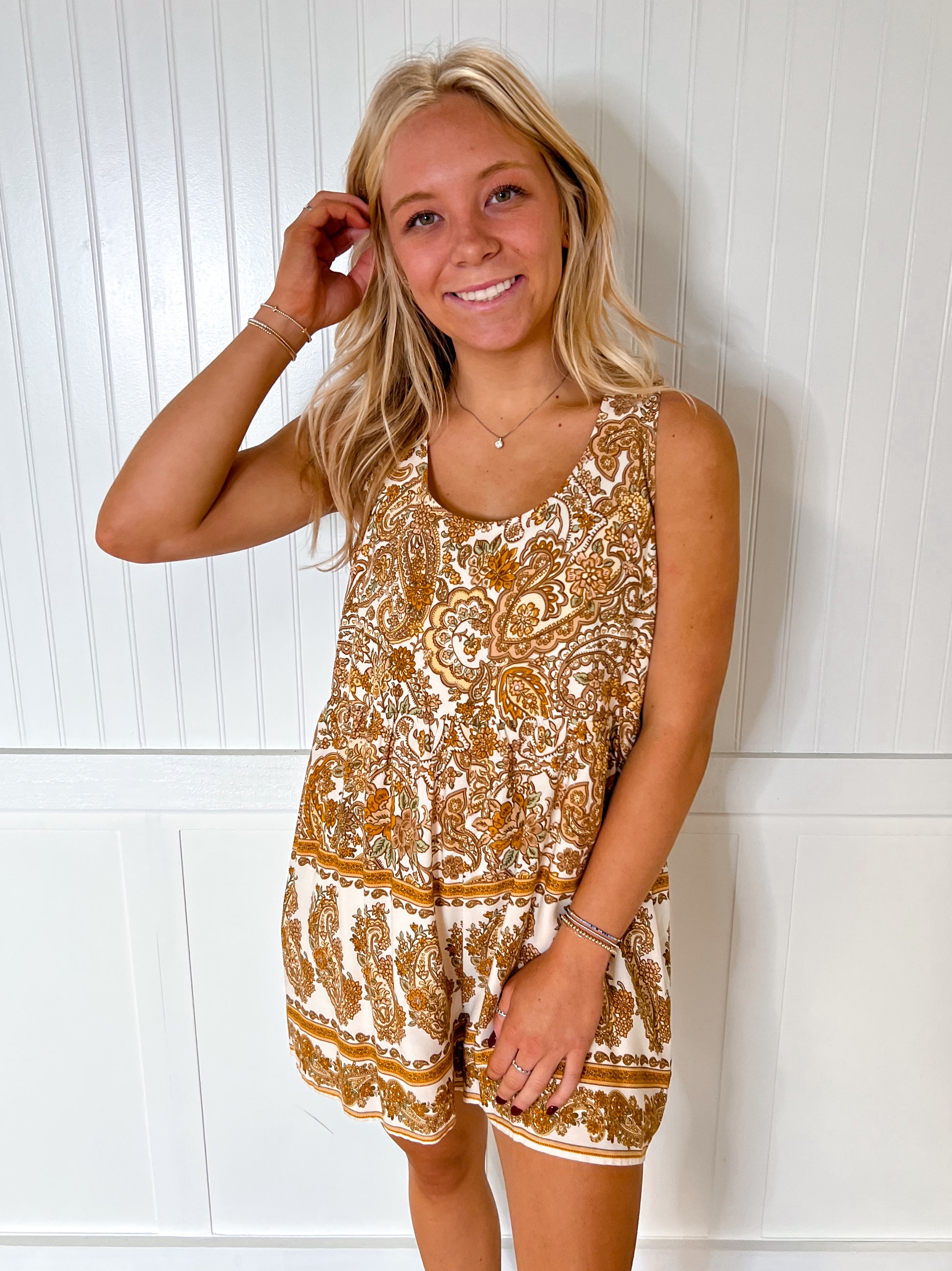 Haven Paisley Print Sleeveless Romper-Apparel & Accessories-Heyson-& Jumpsuits,08/08/24,1st md,BIN A 3,DJR,Dresses,ER1175,Fd 05/28/24,Max Retail,Rompers-The Twisted Chandelier