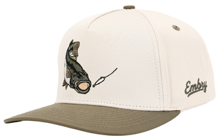 Men's Cream and Green Bass Hat-Hat-Embry Outdoors-The Twisted Chandelier