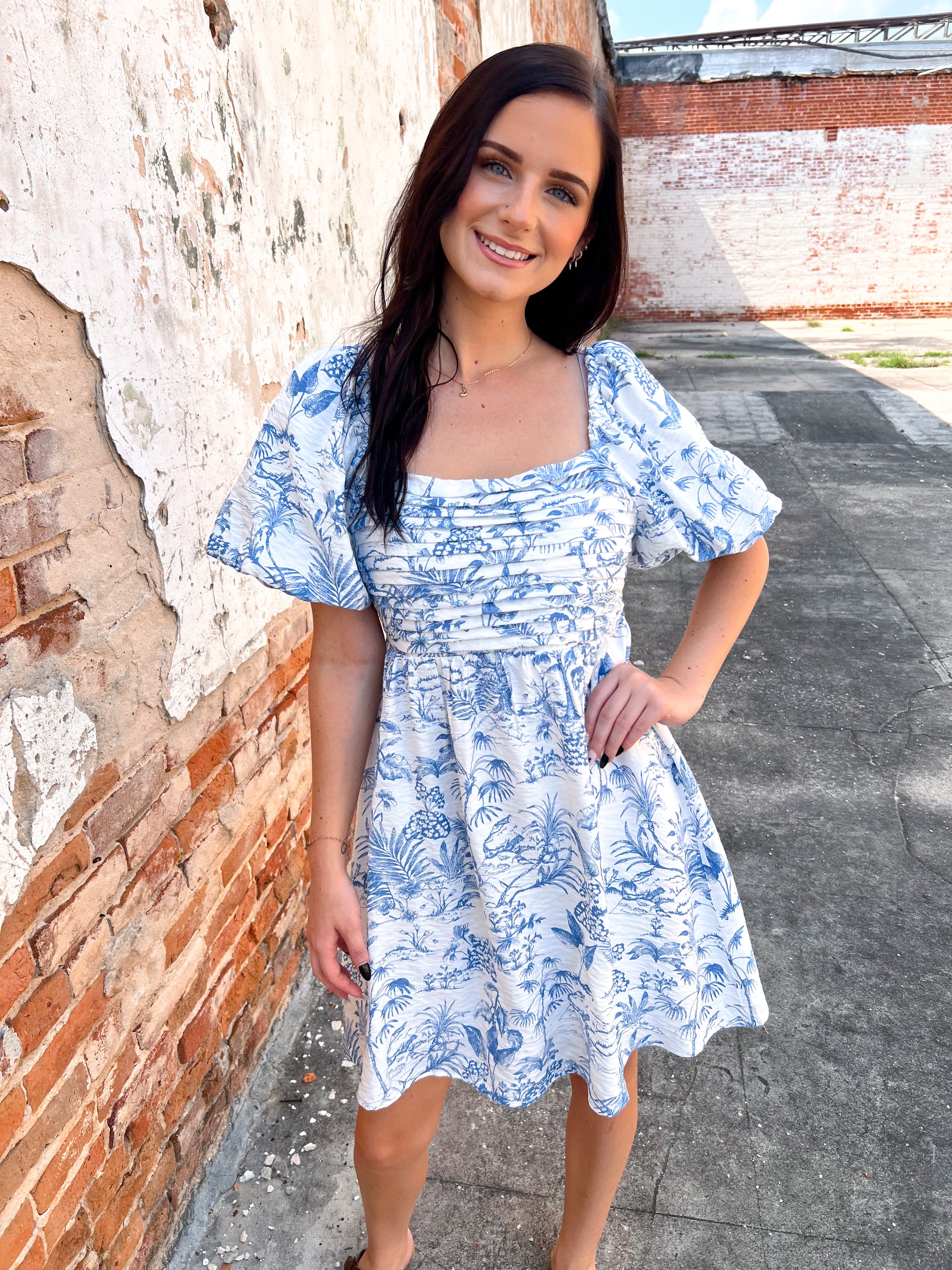 Faye Printed Puff Sleeve Mini Dress-VERY J-07/24/25,08/13/25,1st md,BIN D3,DJR,FD 06/17/25,OGP 42,OGP 59.99-The Twisted Chandelier