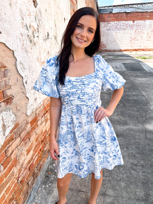 Faye Printed Puff Sleeve Mini Dress-VERY J-07/24/25,08/13/25,1st md,BIN D3,DJR,FD 06/17/25,OGP 42,OGP 59.99-The Twisted Chandelier