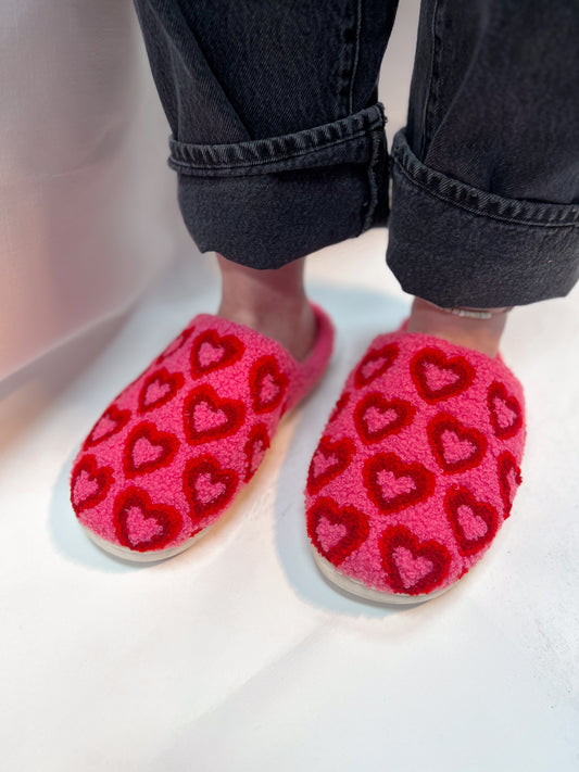 Pink Heart Slippers-SHOES-camel threads-The Twisted Chandelier