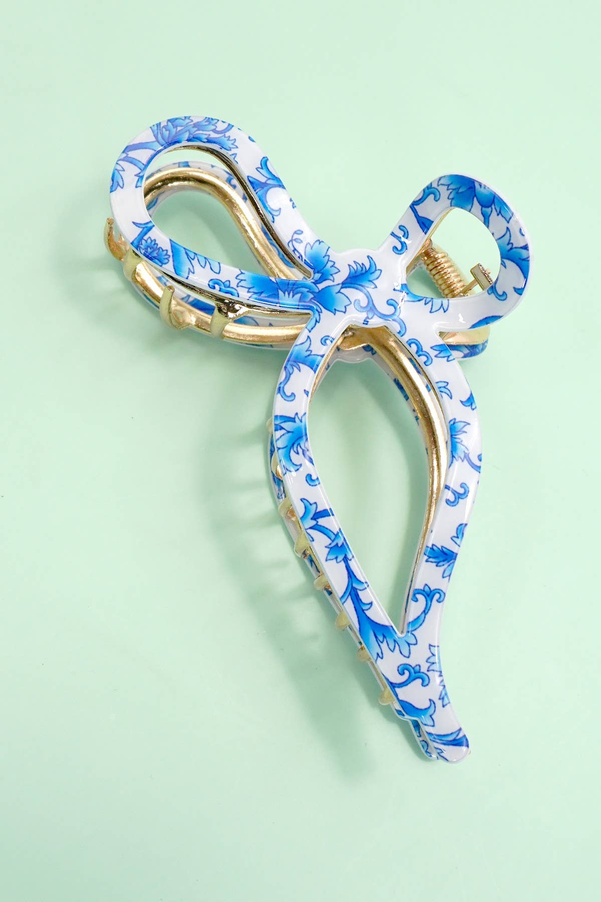 Jumbo Cellulose Casting Bow Hair Claw Clips-JOSSLYN by wall to wall-Blue-The Twisted Chandelier