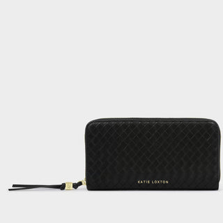 Nova Woven Texture Large Wallet - Black-Wallet-Katie Loxton-The Twisted Chandelier