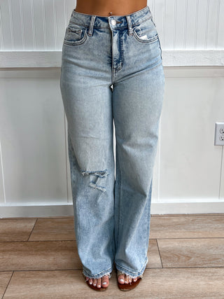 Monroe Tummy Control Super High Rise Wide Leg Jeans-Pants-Lovervet by VERVET-bottoms,Fall Favorites,FD 08/04/26,LV1312-The Twisted Chandelier