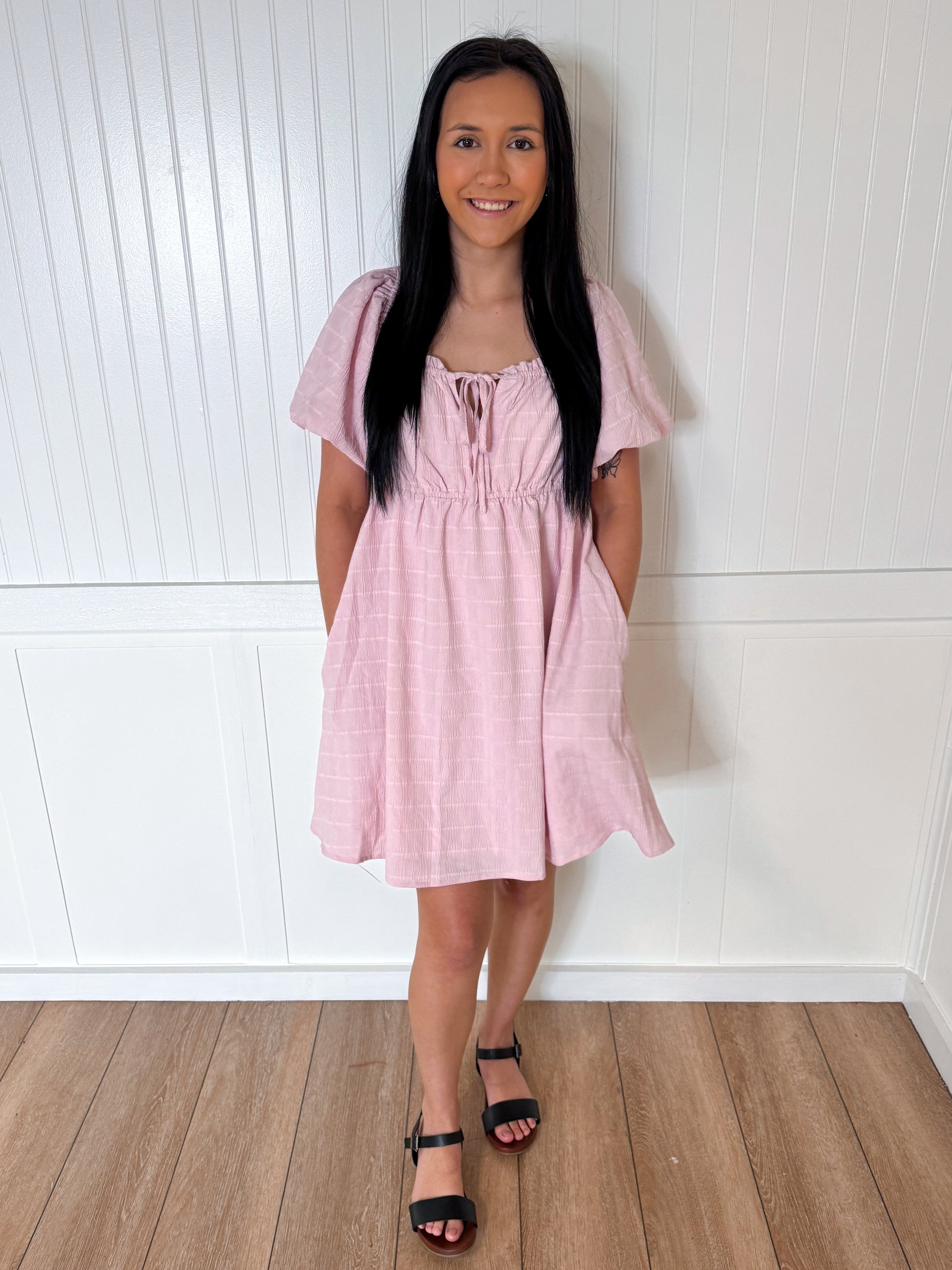 Millie Textured Mini Dress with Bubble Sleeves-idem ditto-06/24/25,10/04/25,1st md,Bin b2,DJR,Dresses,FD 05/13/25,OGP 69.99-The Twisted Chandelier