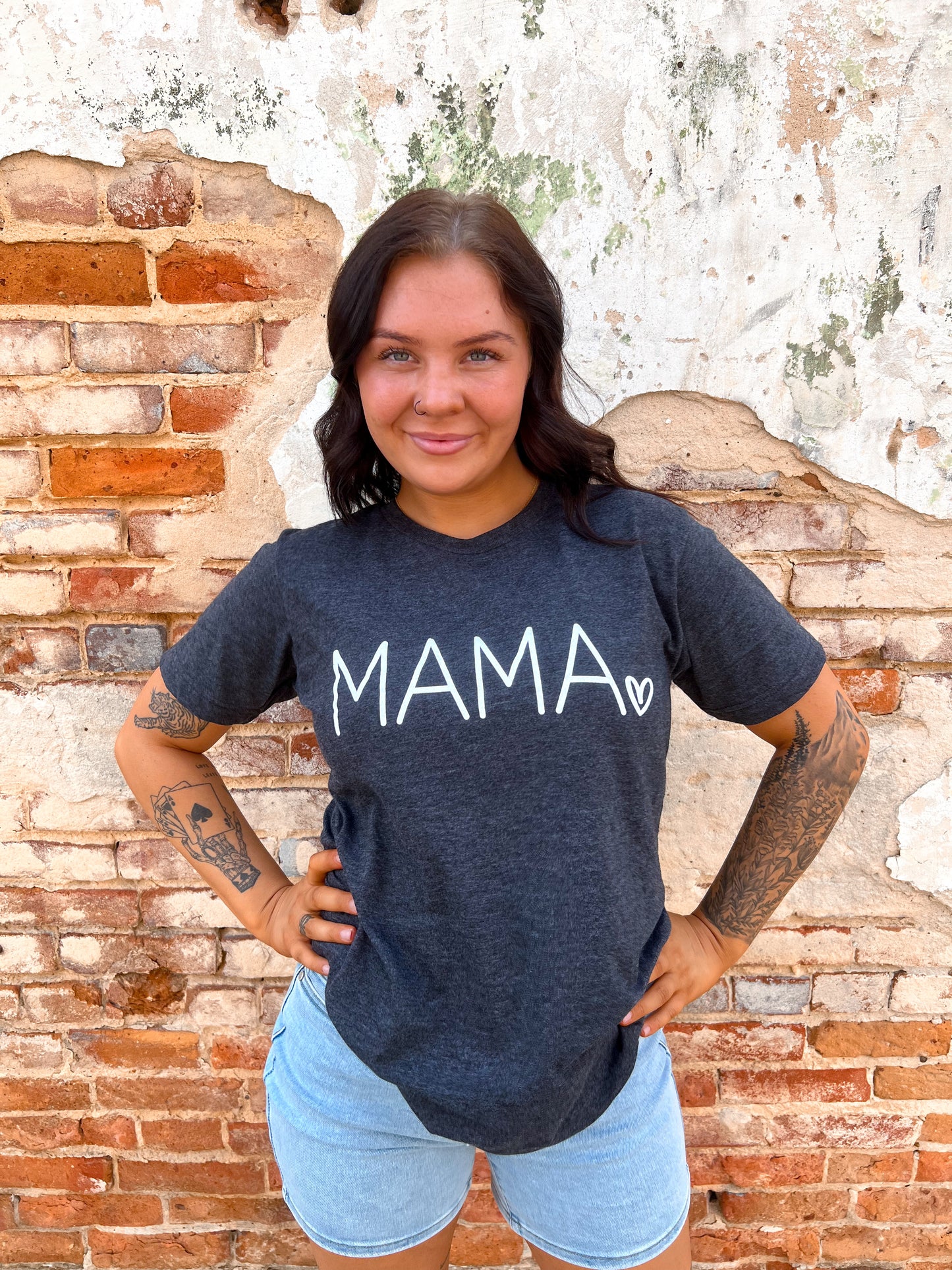 Mama Heart Graphic Tee-Apparel & Accessories-D&E Tees-11/11/24,1st md,FD 05/07/24,Max Retail,Tops Collection-The Twisted Chandelier