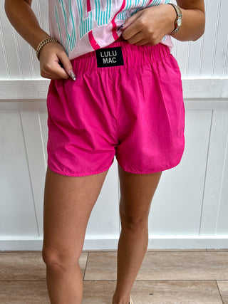 Laken Lulu Mac Shorts - Hot Pink-Shorts-Girlie Girl Originals-bottoms,FD 07/31/26-The Twisted Chandelier