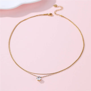 18K STAINLESS STEEL TARNISH FREE LAYERED NECKLACE | 40NK9682-JOSSLYN by wall to wall-The Twisted Chandelier