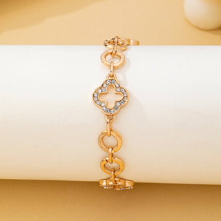 Pave Crystal Clover Link Bracelet With Toggle Clasp| 80B1781-JOSSLYN by wall to wall-The Twisted Chandelier