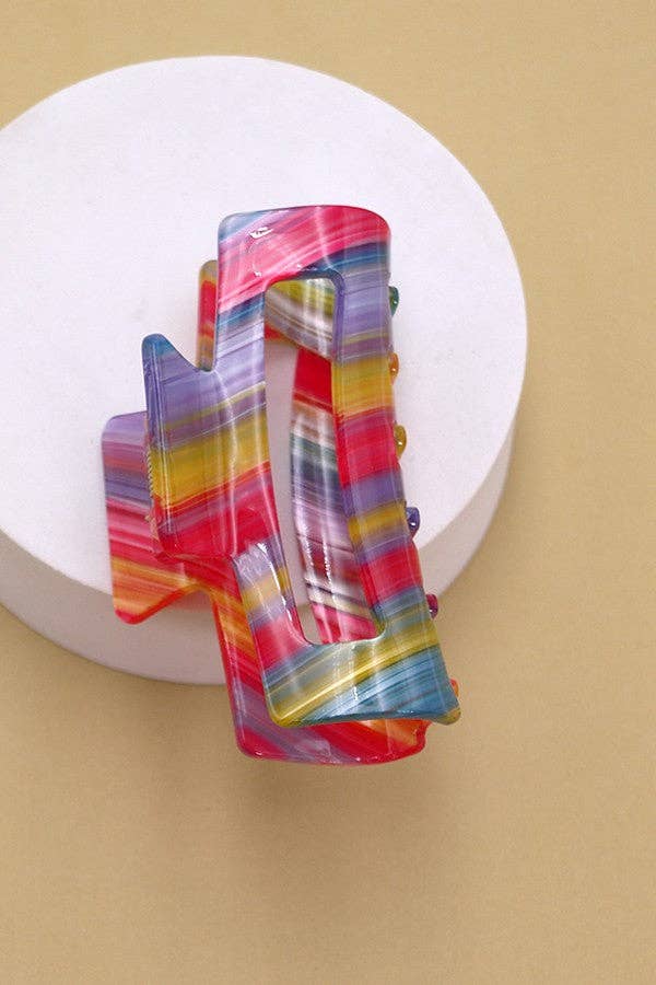 Rectangle Cellulose Hair Claw Clip-JOSSLYN by wall to wall-The Twisted Chandelier