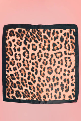 Animal Leopard Print Silky Feel Bandana Scarf-Scarf-JOSSLYN by wall to wall-40SC632-The Twisted Chandelier