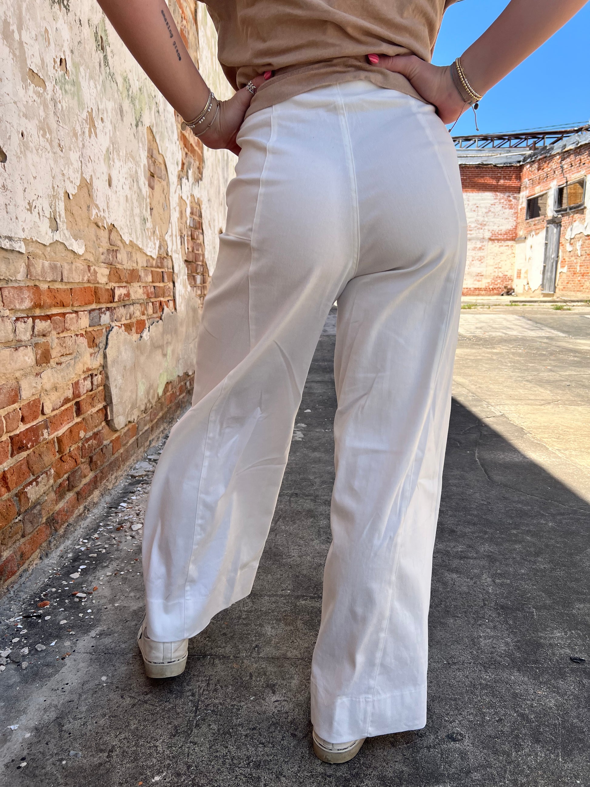 Fiona Wide Leg Full Length Stretchy Cotton Twill Pants-Apparel & Accessories-in february-08/28/25,Bin C5,bottoms,CR 04/16/25,FD 05/13/25,OGP 69.99-The Twisted Chandelier