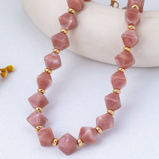 Faceted Resin Briolette Necklaces | 80N92987-JOSSLYN by wall to wall-BLUSH-The Twisted Chandelier