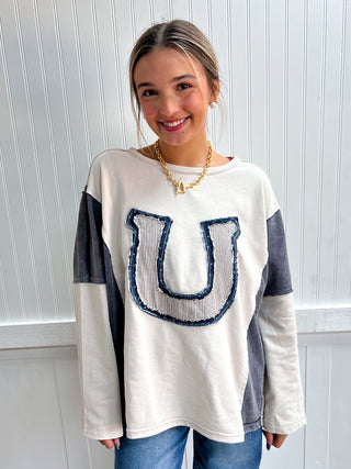 Cassidy Horseshoe Patchwork Long Sleeve Top-Top-Mittoshop-FD 08/25/26,NewArrival,Tops Collection-The Twisted Chandelier