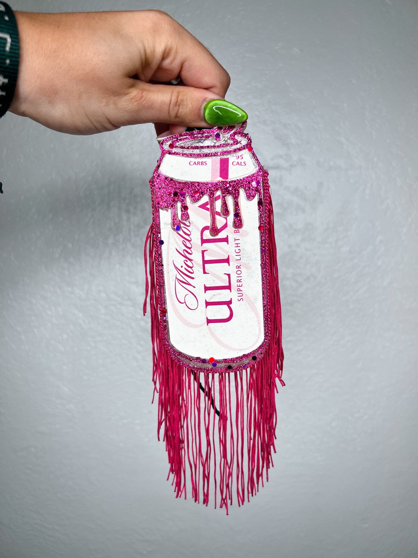 Drip can freshies |White ultra Pink Fringe-Vehicle Air Freshener-Ginger & Lace-The Twisted Chandelier