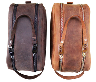 Leather Dopp Kit & Toiletry Bag-Bag-Luxe Range Leather-Brandable,Men's-The Twisted Chandelier