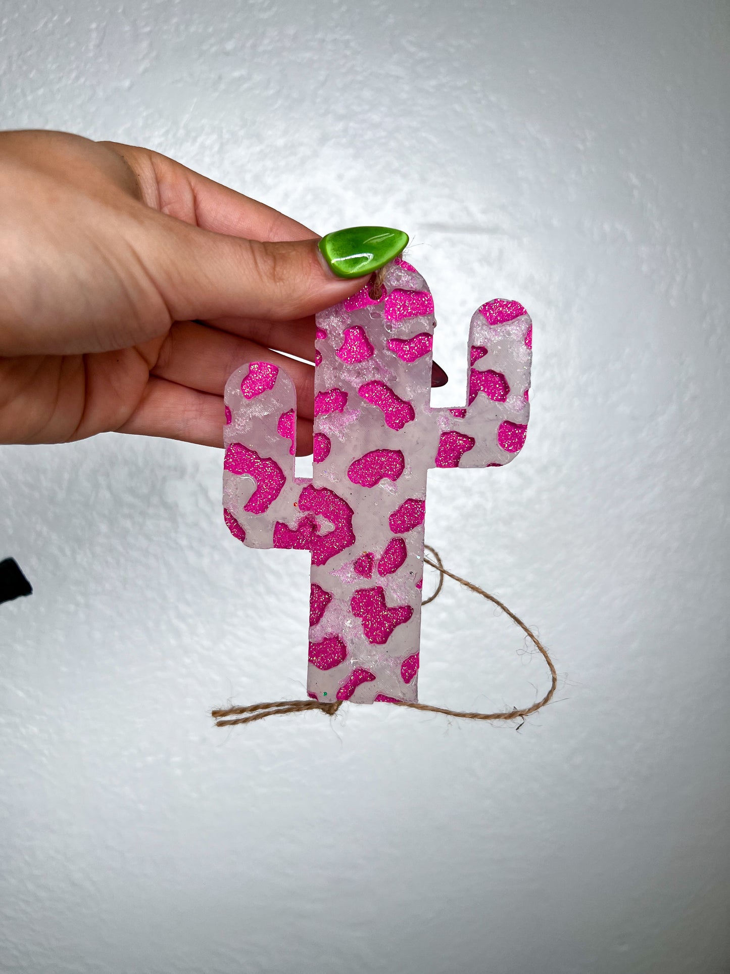 Leopard Print Cactus Car Freshie-Southern Creek Wholesale-Leather and lace-Pink-The Twisted Chandelier