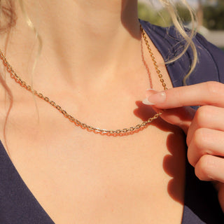 18K Gold PVD Stainless Steel Flat Oval Loop Chain-Stainless Steel Charm-WJW-The Twisted Chandelier